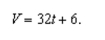 <strong>If a rock is thrown downward with an initial velocity of 6 feet per second, then its velocity , in feet per second, after seconds is given by By how much does velocity increase over a 5-second period?</strong> A) 32.67 feet per second B) 160.36 feet per second C) 32 feet per second D) 160 feet per second
