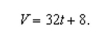 <strong>If a rock is thrown downward with an initial velocity of 8 feet per second, then its velocity , in feet per second, after seconds is given by By how much does velocity increase over a 5-second period?</strong> A) 32.54 feet per second B) 160.47 feet per second C) 32 feet per second D) 160 feet per second