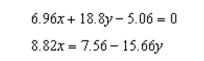 <strong>Solve the system of equations </strong> A) and B) and C) and D) and