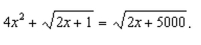 <strong>Solve the equation Restrict your attention to the horizontal span of 0 to 5.</strong> A) 6.19 B) 4.11 C) 4.2 D) 5.51