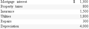 Jacqueline owns a condominium on an island in Washington that was rented out all year for $30,000.She incurred the following expenses:   What amount of net income or loss does Jacqueline report from this rental property? A) $20,300 net income B) $9,700 net loss C) $0 D) $30,000 net income
