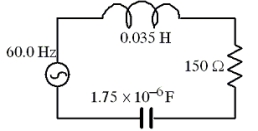  Use the information given in the figure for the series RCL circuit to determine its total impedance.   A) 300  \varOmega  B) 500  \varOmega  C) 1500  \varOmega  D) 1700  \varOmega  E) 1900  \varOmega