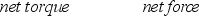 An electric dipole is released from rest in a uniform electric field with the orientation shown. Which entry in the table below correctly describes the net torque and the net force on the dipole?     A)    B)    C)    D)    E)   