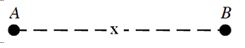 Two point charges, A and B, lie along a line separated by a distance L. The point x is the midpoint of their separation.   -Which combination of charges would yield the greatest repulsive force between the charges? A) -2q and -4q B) +1q and -3q C) -1q and -4q D) -2q and +4q E) +1q and +7q