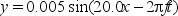 A transverse periodic wave is established on a string. The wave is described by the expression   where y is in meters when x and t are in meters and seconds, respectively. If the wave travels with a speed of 20.0 m/s, what is its frequency, f? A) 0.16 Hz B) 0.64 Hz C) 31.9 Hz D) 63.7 Hz E) 400 Hz