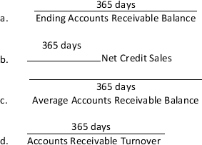 The average collection period is calculated as  