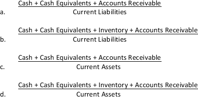 The acid-test is calculated as:  