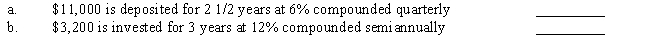 Compute the future value for each of the following problems. Use Tables 16-1A&B or a calculator. ​  