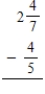 Subtract the following fractions or mixed numbers. Write the answers as fractions or mixed numbers in lowest terms.​ ​ a.    b.    ​ ​