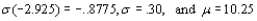 Since 1.28 is the 90<sup>th</sup> z percentile , the given information implies that , from which
