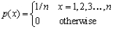 The n candidates for a store manager have been ranked 1,2,3,…,n. Let X = the rank of a randomly selected candidate, so that X has pmf   (this is called the discrete uniform distribution). Compute E(X) and V(X) using the shortcut formula. [Hint: The sum of the first n positive integers is n(n + 1)/2, whereas the sum of their squares is n(n + 1)(2n + 1)/6.]<div style=padding-top: 35px> 