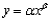 The transformation __________ of the dependent variable y and the transformation __________ of the independent variable x are used to linearize the power function