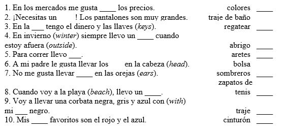 Match each sentence to the correct word to complete it.   