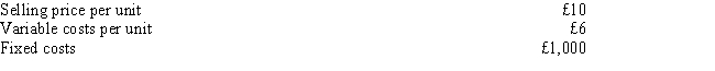 Arnold Ltd.has the following information for 2001: Required: Prepare a cost-volume-profit graph identifying the following items:    a. Total costs line b. Total fixed costs line c. Total variable costs line d. Total revenues line e. Break-even point in monetary sales f. Break-even point in units g. Profit area h. Loss area