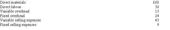 <strong>Pautner Company had the following historical accounting data per unit: The units are normally transferred internally from Division A to Division B. The units also may be sold externally for £210 per unit. The minimum profit level accepted by the company is a markup of 30 percent. There were no beginning or ending inventories. What would be the transfer price if Division X uses full cost plus markup?  </strong> A) £167.70 B) £198.90 C) £136.50 D) £129.00 <div style=padding-top: 35px> 
