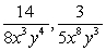 Find the LCD for the given rational expressions, and convert each rational expression into an equivalent rational expression with the LCD as the denominator.  