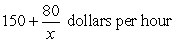 <strong>David hires a septic system contractor to dig trenches for his new septic tank. The cost to hire the contractor is a fixed cost of $150 plus an additional $80 per hour. Which expression below describes the average cost of an x-hour job?</strong> A) B) C) D)