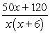 <strong>Jimbo biked 20 miles at x mph. He then increased his speed by 6 mph and biked another 30 miles. Write a rational expression for Jimbo's total travel time.</strong> A) B) C) D)