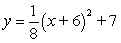 Find the vertex, focus, and directrix for the given parabola.   A)  Vertex: (6, 7) ; Focus: (-6, 5) ; Directrix: y = 5 B)  Vertex: (6, 7) ; Focus: (-6, 9) ; Directrix: y = 9 C)  Vertex: (-6, 7) ; Focus: (-6, 9) ; Directrix: y = 5 D)  Vertex: (-6, 7) ; Focus: (-6, 5) ; Directrix: y = 9