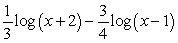 Rewrite   as a single logarithm. A)    B)    C)  The expression cannot be written as a single logarithm. D)   