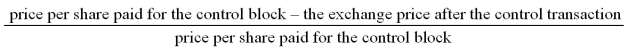The formula to compute the value of the block premium is A) B) C) D)