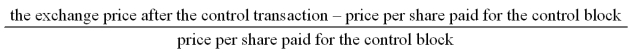 The formula to compute the value of the block premium is A) B) C) D)