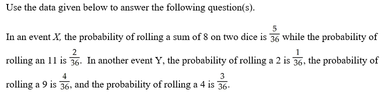 What is the probability that either event X or Y occurs?
