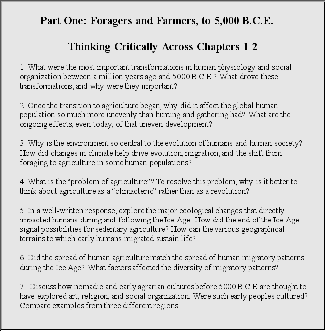Despite the advantages of agriculture for growing populations, not all societies elected to make the transition. Discuss at least one example of a society that retained hunting and foraging and explain why this may have been advantageous.   