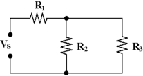    -If Vs = 20 V, R1 = 10 kΩ, R2 = 50 kΩ and R3 = 15 kΩ in Figure 6 -1, PR2 equals . A) 8.63 mW B) 18.6 mW C) 2.30 mW D) 7.64 mW