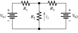    - Determine the amount of current flow through R2 with the following component parameters. VS1 = 10 V, VS2 = 3 V, R1 = 2 k, R2 = 3 k, and R3 = 700 A) 1.37mA B) 0 A C) 5.3 mA D) 1 mA