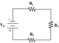    -Calculate PT in Figure 4 -1 if VT = 100 V and all three resistors are each 47 kΩ. A) 22 W B) 709 mW C) 23.6 mW D) 70.9 mW