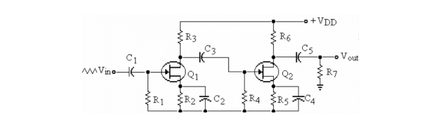   -Refer to the figure above. If R1 opened, Vout would A) increase. B) decrease. C) remain the same. D) distort.