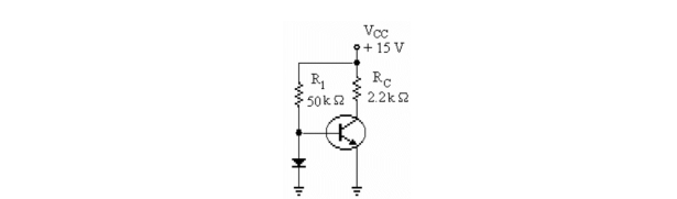   -Refer to the figure above. If the diode opened, this amplifier would be operating as A) class A. B) class B. C) class C. D) class AB.