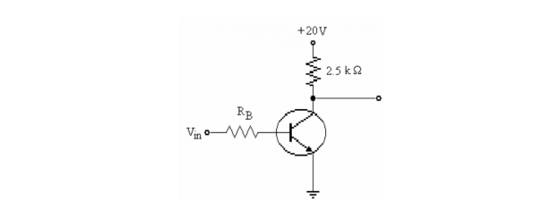   -Refer to the figure above. This circuit is saturated. To get the circuit to operate close to its linear range A) RB should be decreased. B) RB should be increased. C) RC should be decreased. D) Vin should be increased.