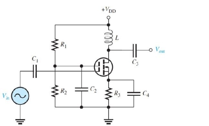   Figure 6 -Refer to Figure 6. This circuit is an example of A) an inverting amplifier B) dual CG amplifiers C) a cascade amplifier D) a cascode amplifier