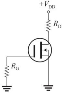   Figure 4 -Refer to Figure 4. The transistor is biased for A) depletion mode B) enhancement mode C) neither
