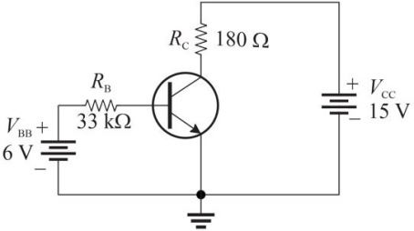   Figure 1 -Refer to Figure 1. Assume fiDC = 200. The expected value of IB is A) 200 µA B) 161 µA C) 80 µA D) 182 µA