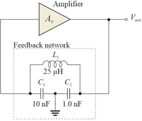   Figure 3 A simplified oscillator circuit. -Refer to Figure 3. Assume the circuit is working normally; the output frequency is approximately A) 100 kHz B) 333 kHz C) 3.33 MHz D) 1.0 MHz