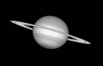 The image below shows a photograph of Saturn,with a perfect circle overlaid.What is responsible for Saturn's deviation from this shape?   A)  rotation B)  differentiation C)  convection D)  internal forces
