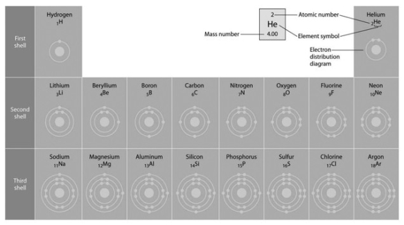 Refer to the following figure to answer the questions below.   Refer to the figure above (first three rows of the periodic table) . What element has properties most similar to carbon? A)  boron B)  silicon C)  nitrogen D)  aluminum E)  phosphorus