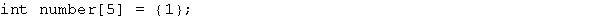 The following statement initializes all five elements of the <sup>number</sup><sup> </sup>array to 1.   