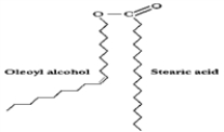 The structure is an example of a(n) :   A)  diacylglycerol. B)  triacylglycerol. C)  wax ester. D)  eicosanoid. E)  monoacylglycerol. 