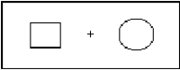 The following is a sample stimulus shown briefly to a split-brain patient who has the typical pattern of language dominance.If you ask her to name the object she sees,what will her answer probably be?   A)  Square.  B)  Circle.  C)  Square and circle.  D)  Nothing. 