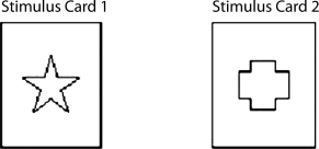 A monkey is taught that food is associated with a stimulus card that has a star on it. After training, the animal receives a lesion to the lateral prefrontal cortex. The monkey's memory for the food-stimulus card association is then tested by presenting the animal with the two stimulus cards diagrammed here. How will the monkey now respond?   A)  The monkey will remember the correct response and choose stimulus card 1 to earn a food reward. B)  The memory trace left by the training period will be disrupted by the surgery, and the monkey will randomly select among the stimulus cards. C)  The monkey will no longer be able to retrieve old memories, even if the representations are intact, and will randomly select among the stimulus cards. D)  The monkey will no longer be able to recognize visual patterns and will randomly select among the stimulus cards.