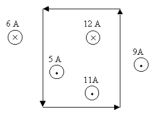  Find the circulation for the path shown.   A)  -(4 A)  \mu <sub>0</sub> B)  (4 A)  \mu <sub>0</sub> C)  (28 A)  \mu <sub>0</sub> D)  -(28 A)  \mu <sub>0</sub> E)  (7 A)  \mu <sub>0</sub> 