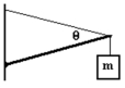 A 1.500 m long uniform beam of mass 30.00 kg is supported by a wire as shown in the figure.The beam makes an angle of 10.00 degrees with the horizontal and the wire makes and angle of 30.00 degrees with the beam.A 50.00 kg mass,m,is attached to the end of the beam.What is the tension in the wire?   A)  2,034 N B)  1,855 N C)  1,435 N D)  1,255 N E)  1,035 N