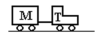 <strong>A tractor T is pulling a trailer M with a constant velocity.If the velocity is 20 m/s and M = 200 kg and T = 500 kg,then the force on the trailer due to the tractor is </strong> A) 600 N forward. B) 450 N backward. C) 200 N backward. D) 35 N forward. E) 0.