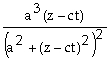 The electric field of a plane electromagnetic pulse in a vacuum is given by E<sub>x</sub> = E<sub>o</sub>   . What is the corresponding expression for the magnetic field? A) B<sub>y</sub> =     B) B<sub>y</sub> =     C) B<sub>y</sub> =     D) B<sub>y</sub> =     E) B<sub>y</sub> =    