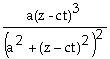 The electric field of a plane electromagnetic pulse in a vacuum is given by E<sub>x</sub> = E<sub>o</sub>   . What is the corresponding expression for the magnetic field? A) B<sub>y</sub> =     B) B<sub>y</sub> =     C) B<sub>y</sub> =     D) B<sub>y</sub> =     E) B<sub>y</sub> =    