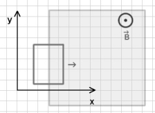 FIGURE 29-8   -A metallic frame moving along the positive direction enters a region of space with a uniform magnetic field pointing in the positive z direction as shown in Fig. 29-8. In what direction should a force be applied to the frame to keep it moving at a constant speed while it is entering the field? A) negative x B) positive x C) positive y D) negative y E) positive z